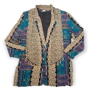 Vintage 80’s Michael Taylor Paisley Print Rayon Blazer Jacket